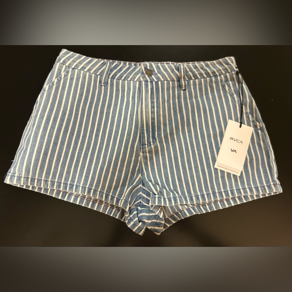 NWT RVCA Weekend Denim Shorts Striped Size 25